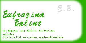 eufrozina balint business card
