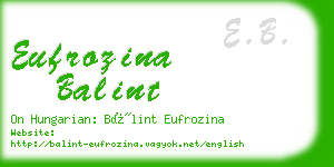 eufrozina balint business card